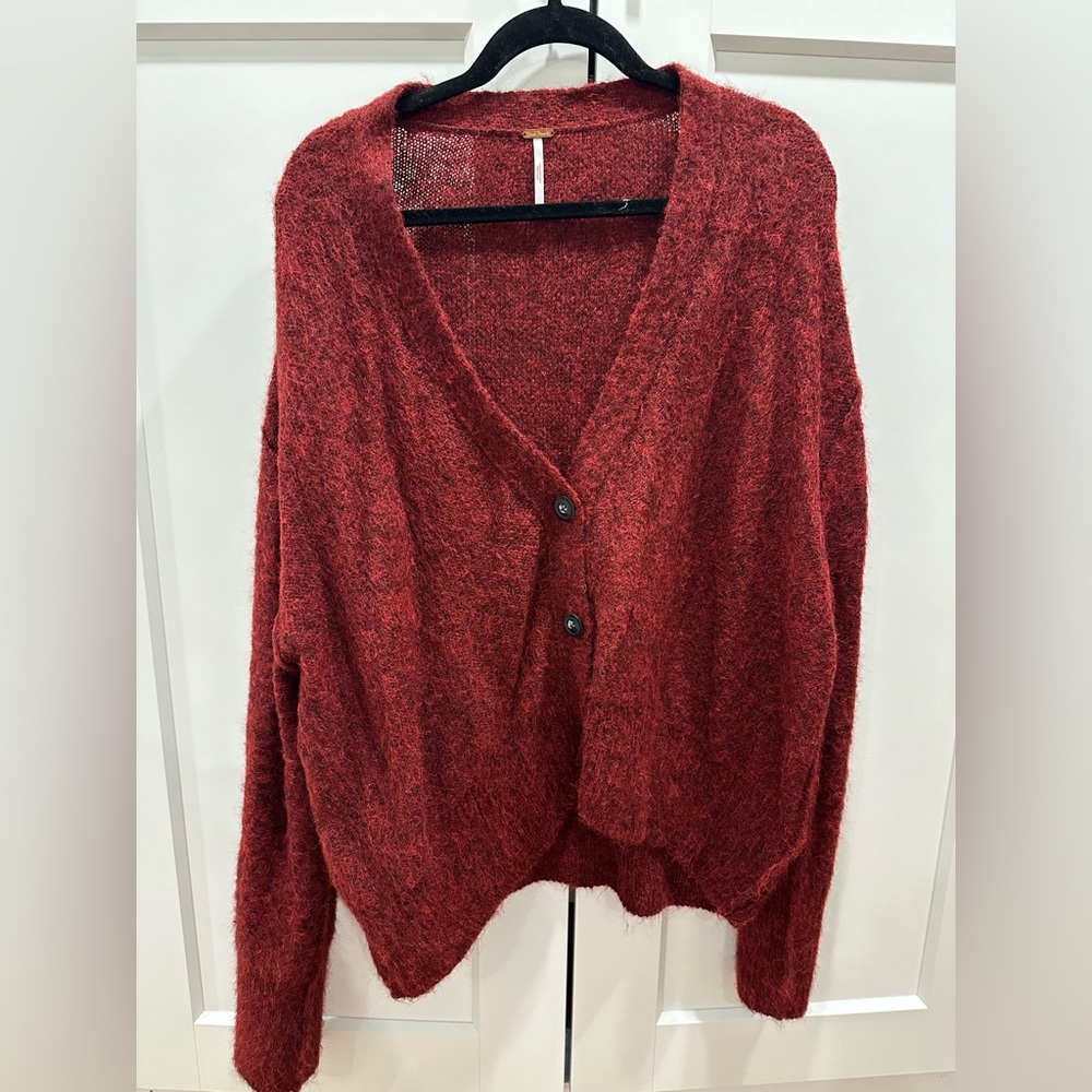 Free People Maroon Cardigan - Worn once, no signs of wear - Like new